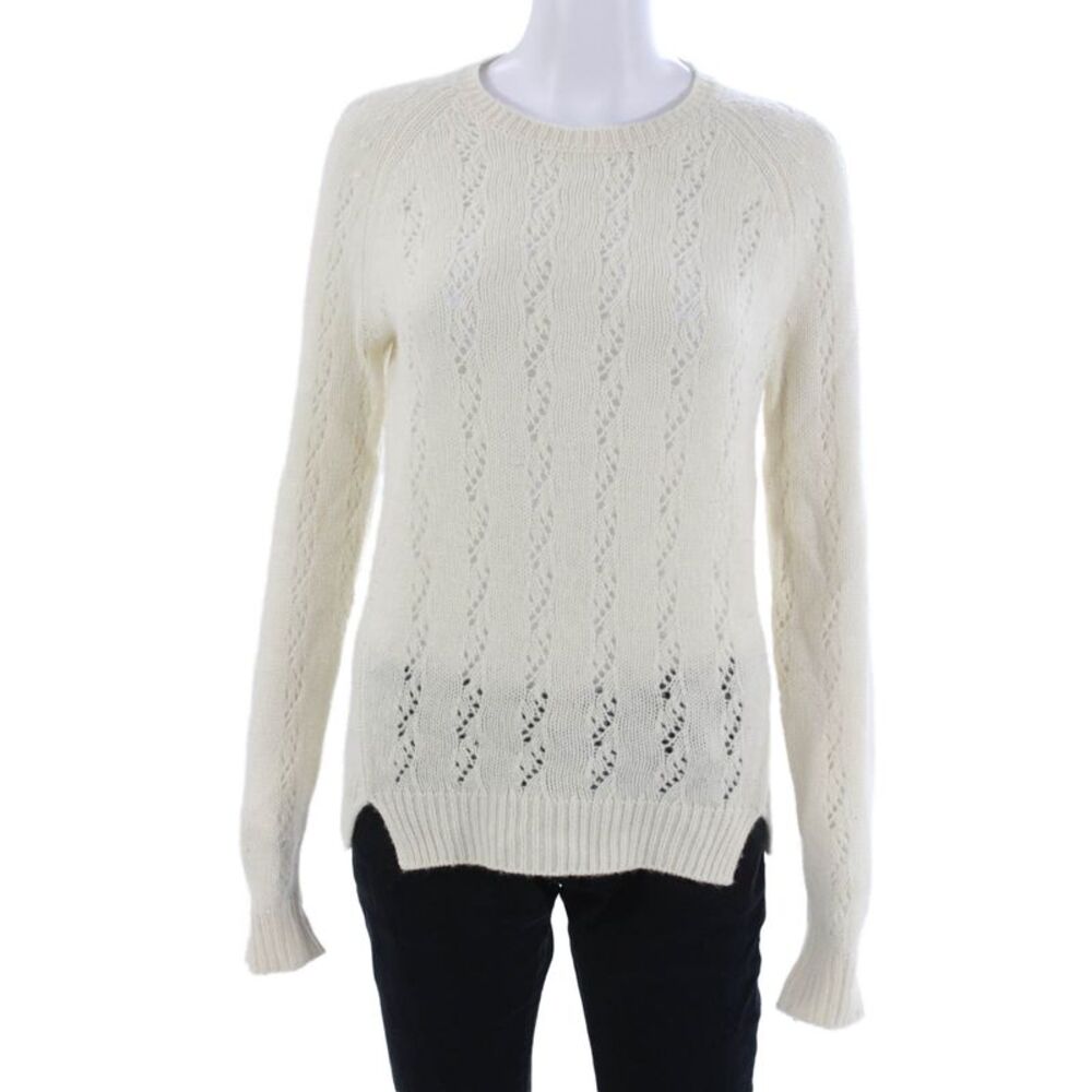 Revive Cashmere Unisex White Pullover Crewneck Alpaca Merino Wool Size XS